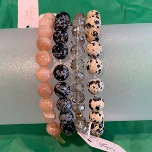 Love, Poppy set of 4 simulated bead bracelets NWT